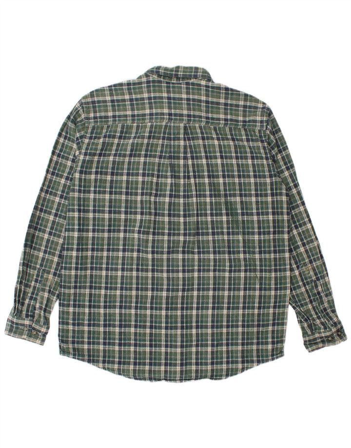 L.L.Bean Flannelskjorte til mænd Medium Grøn Plaid Bomuld