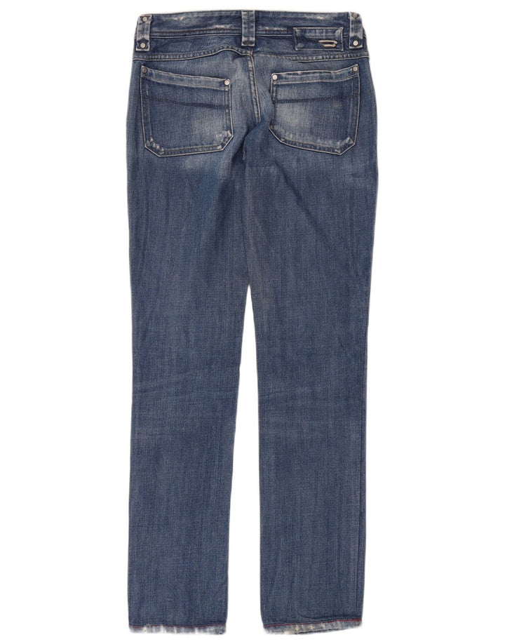 Diesel Dame Distressed Straight Jeans W30 L32 Blå Bomuld