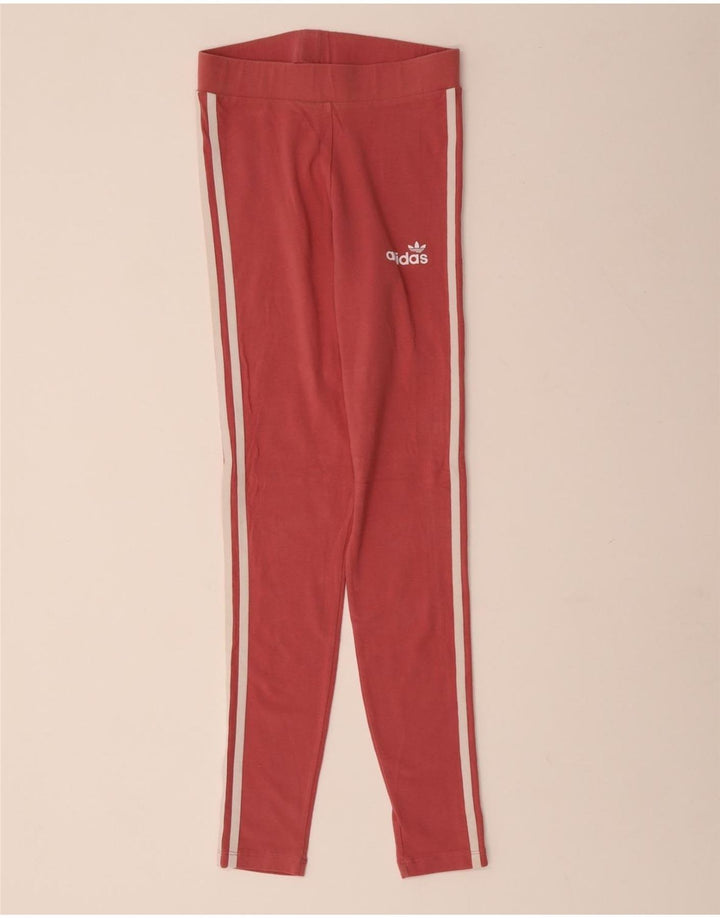 ADIDAS Dame Leggings UK 8 Small Pink Bomuld