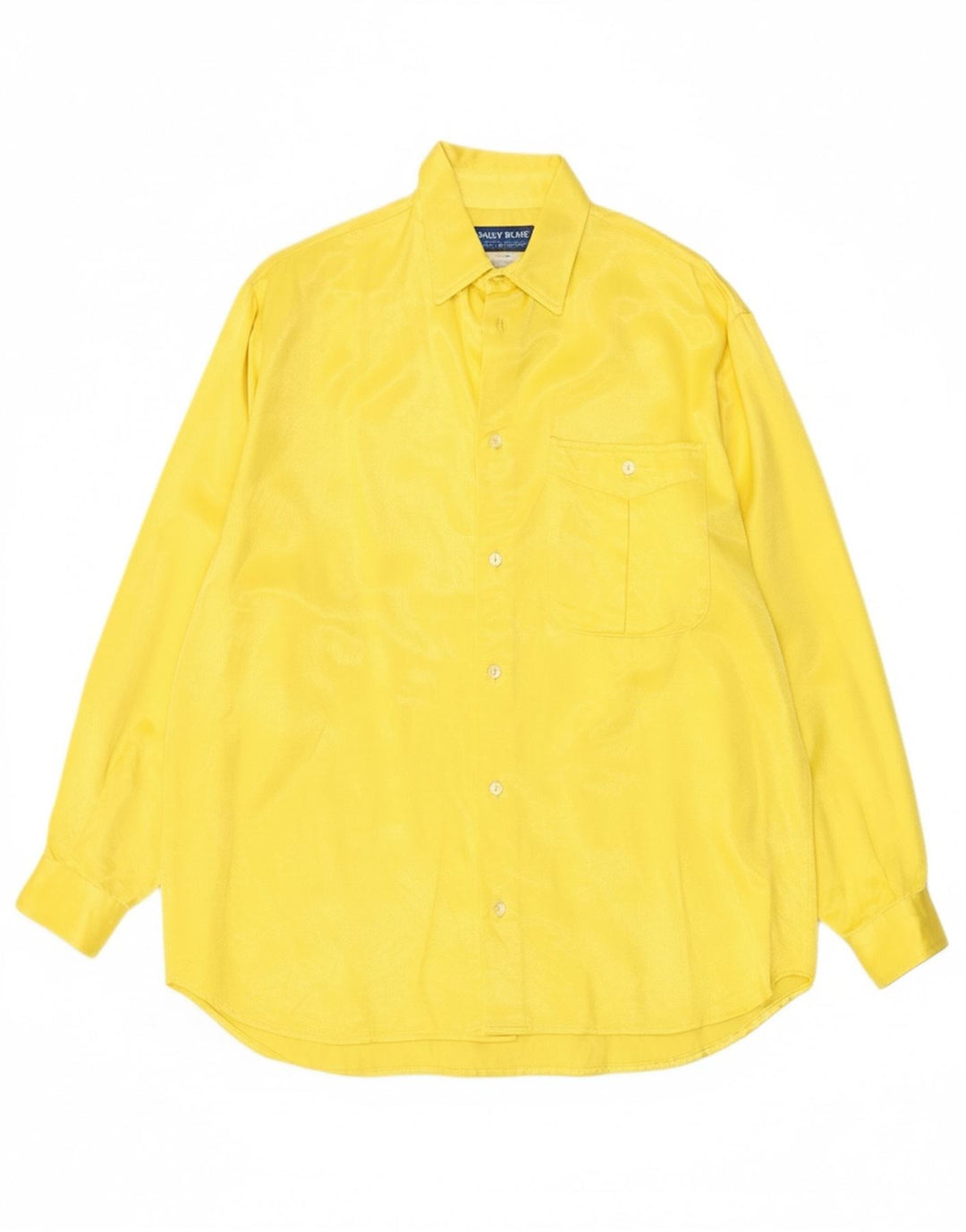 ROSSELLA GOLDSCHIMIED Mens Shirt Medium Yellow Cotton