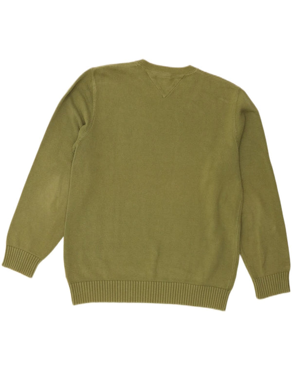 Tommy Hilfiger Herre Crew Neck Jumper Sweater Stor Khaki Bomuld