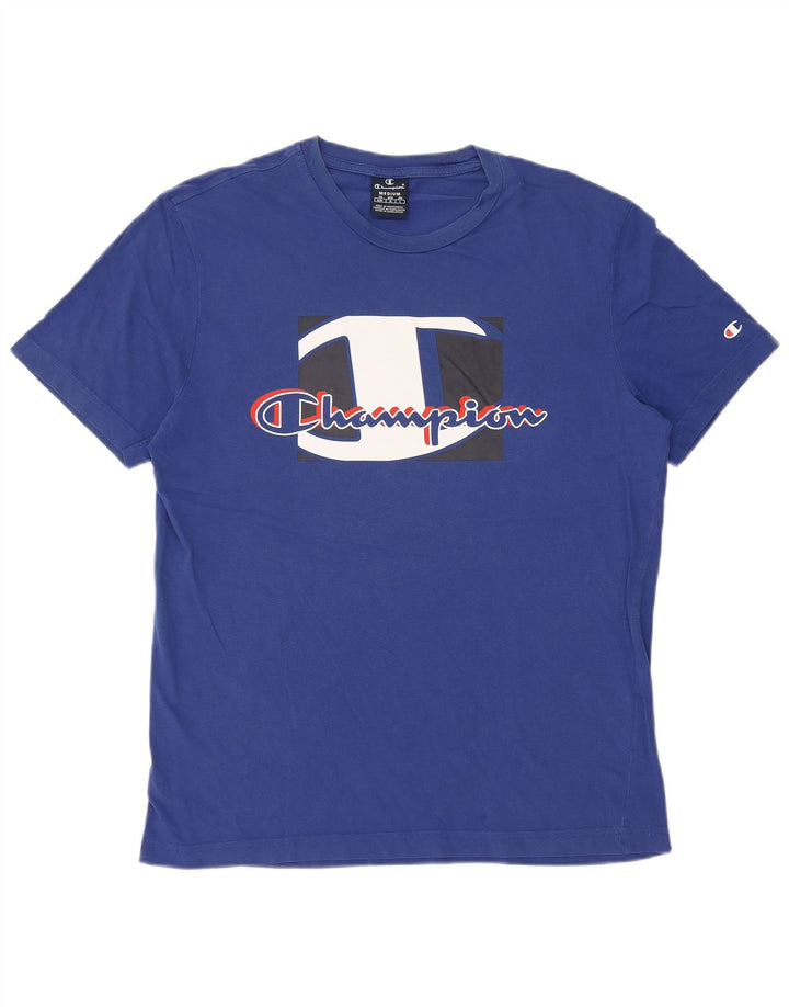 Champion Herre grafisk T-shirt Top Medium Blue Bomuld