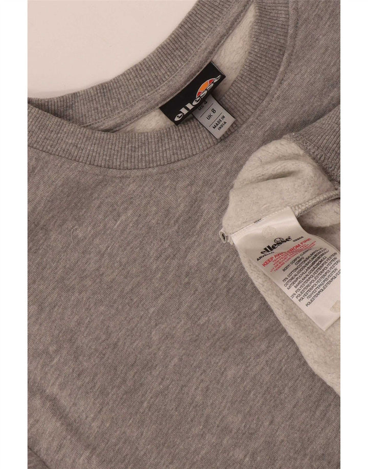 Ellesse Dame Sweatshirt Jumper UK 8 Small Grey Flecked Bomuld