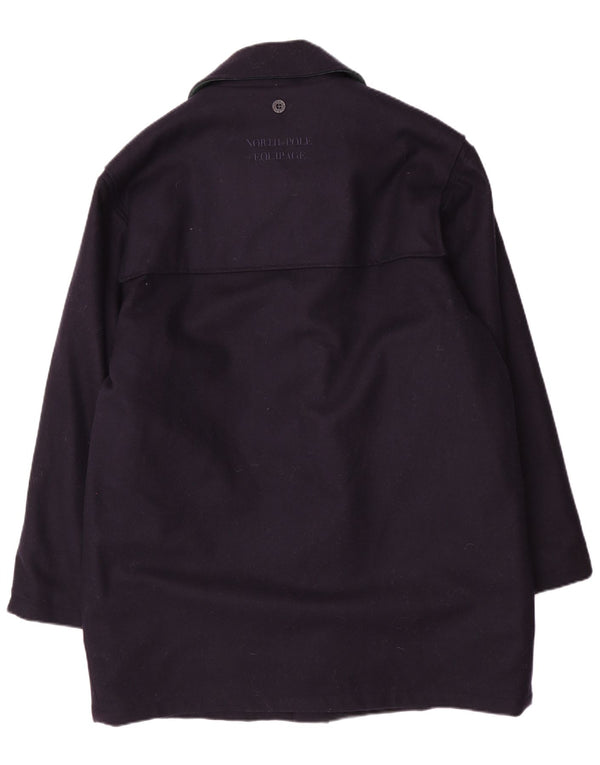 NORTH POLE Herre Duffle Coat UK 40 Large Navy Blue Wool
