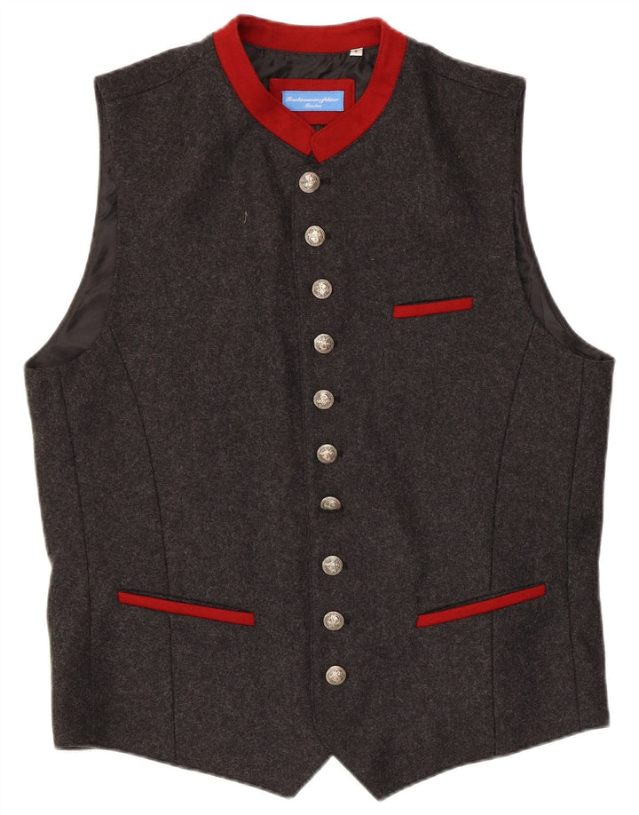 Vintage vest til mænd, stor grå uld