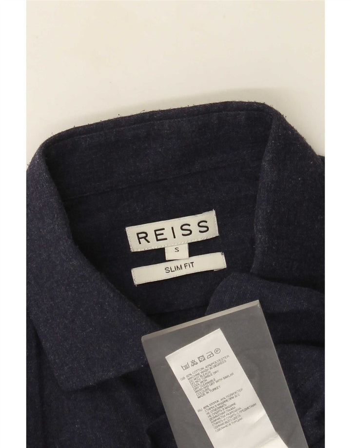 Reiss Slim Fit skjorte til mænd, lille marineblå bomuld