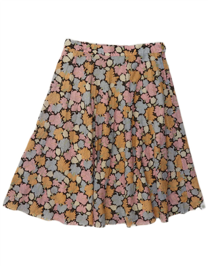 Vintage kvinders A-line nederdel W28 Lille flerfarvet blomster