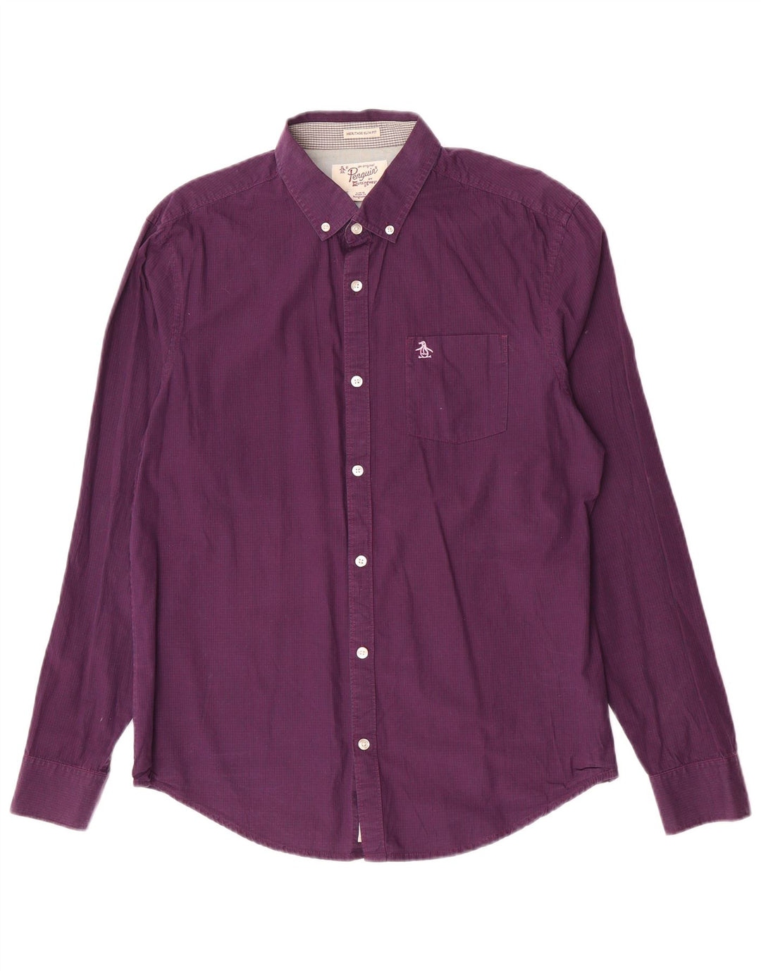 Penguin Heritage Slim Fit Skjorte Stor lilla Gingham Bomuld