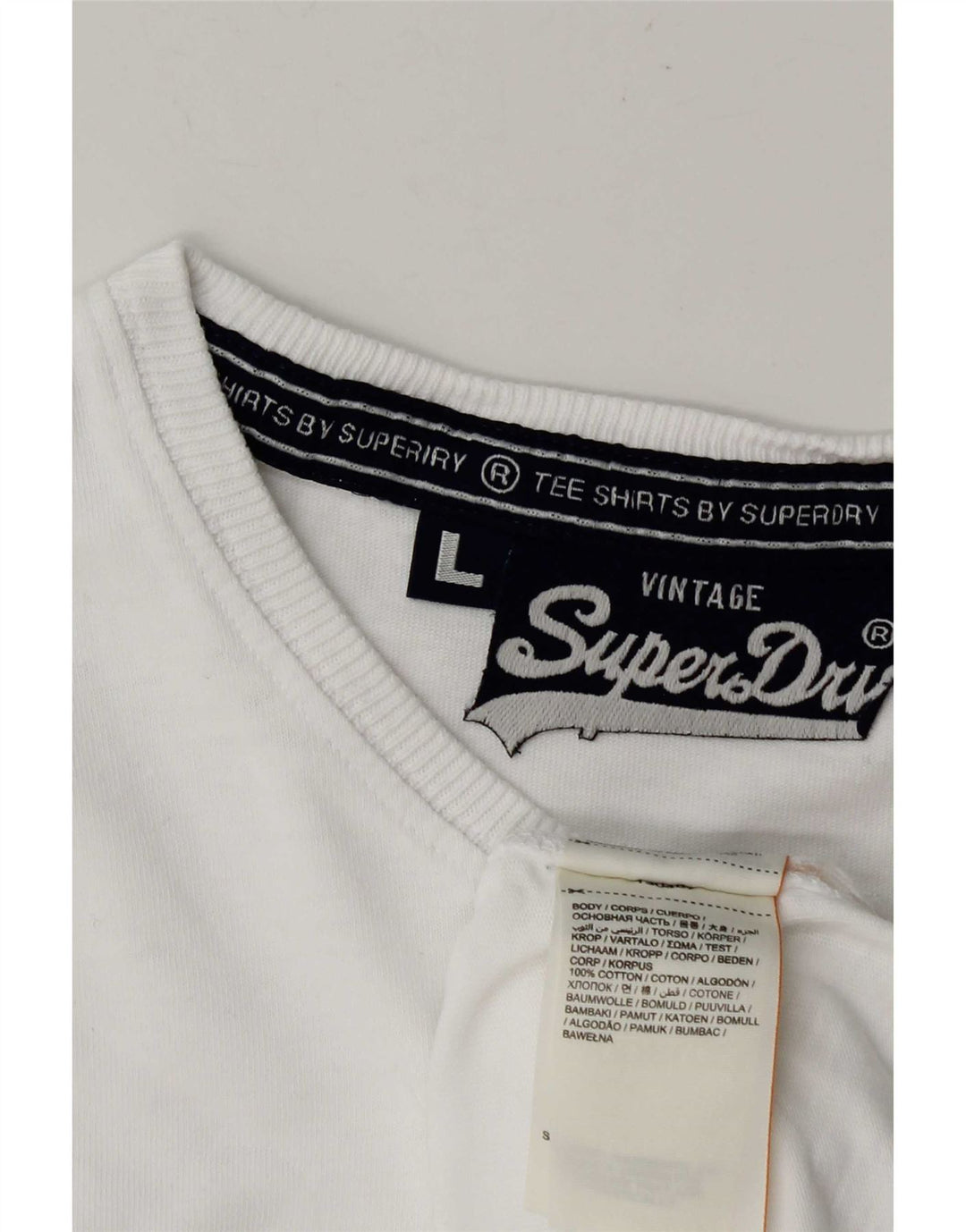 Superdry T-shirt top til mænd, stor hvid bomuld