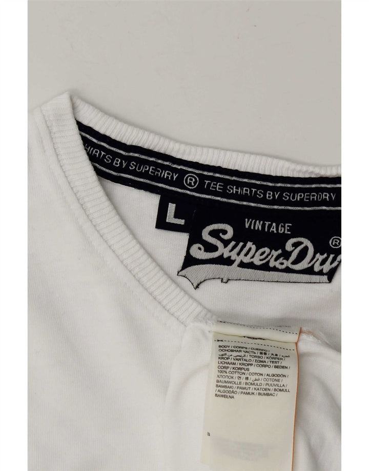 Superdry T-shirt top til mænd, stor hvid bomuld