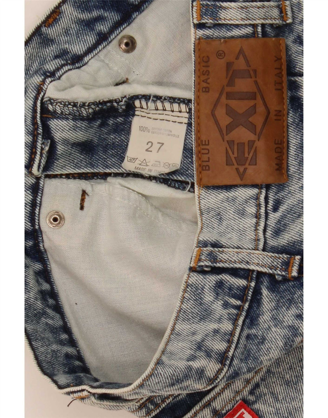 Vintage denimnederdel til kvinder W27 lille blå bomuld