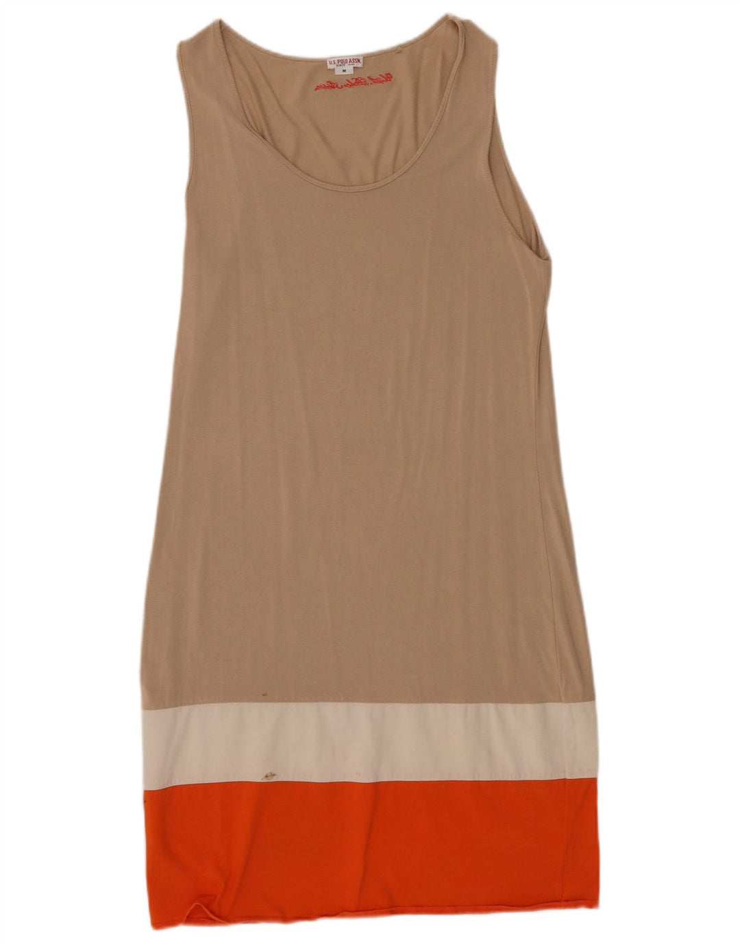 U.S. Polo Assn. Dame Basic Dress UK 12 Medium Beige Colourblock