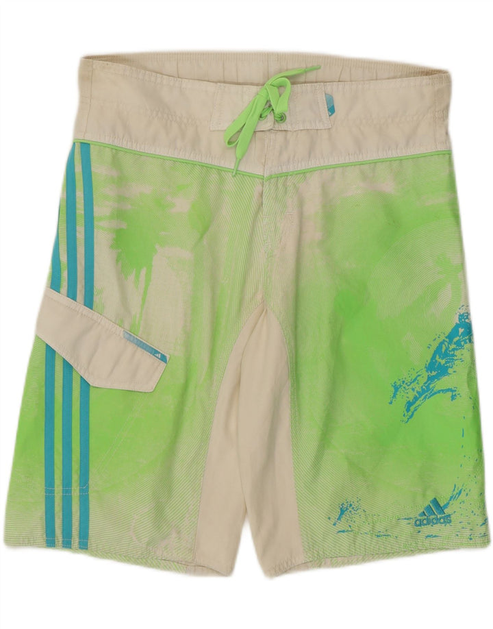 ADIDAS Mens Swimming Shorts Small Green Tie Dye Polyester Vintage Adidas and Second-Hand Adidas from Messina Hembry 