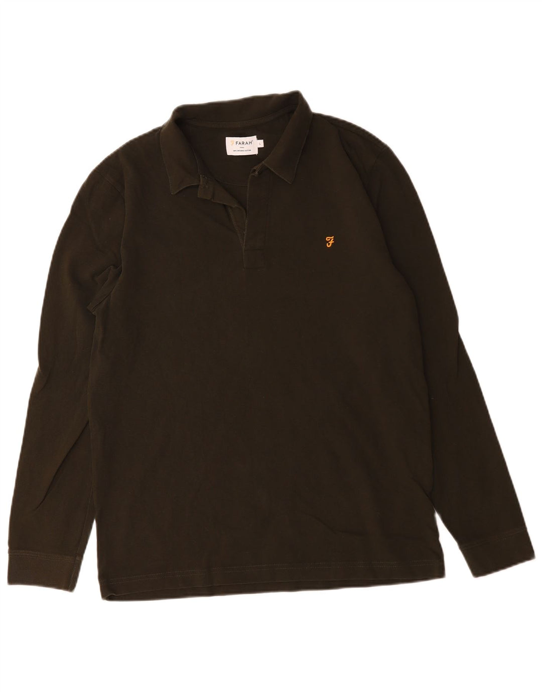 Farah Langærmet Polo Shirt til mænd Stor Khaki Bomuld
