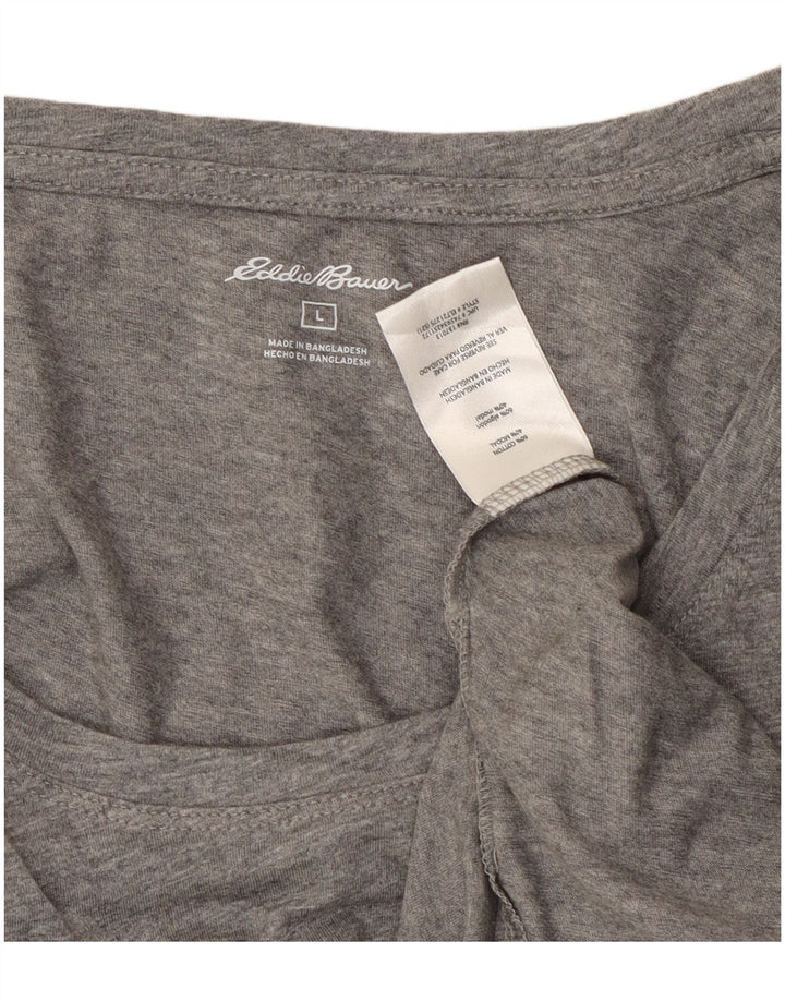 EDDIE BAUER T-shirt top til kvinder DK 16 Stor grå flækket bomuld
