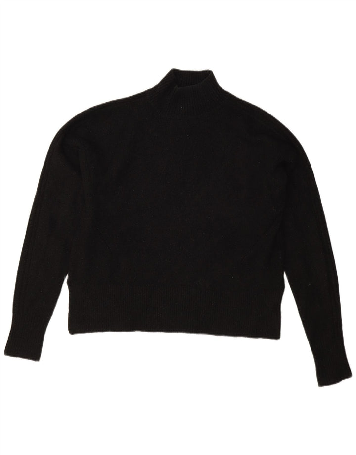 Jack Wills Dame Oversized Turtle Neck Jumper Sweater UK 8 Small Black