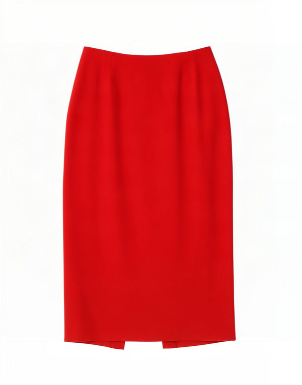 Michel Ambers Kvinder High Waist Pencil Skirt UK 16 Large W32 Red Polyester