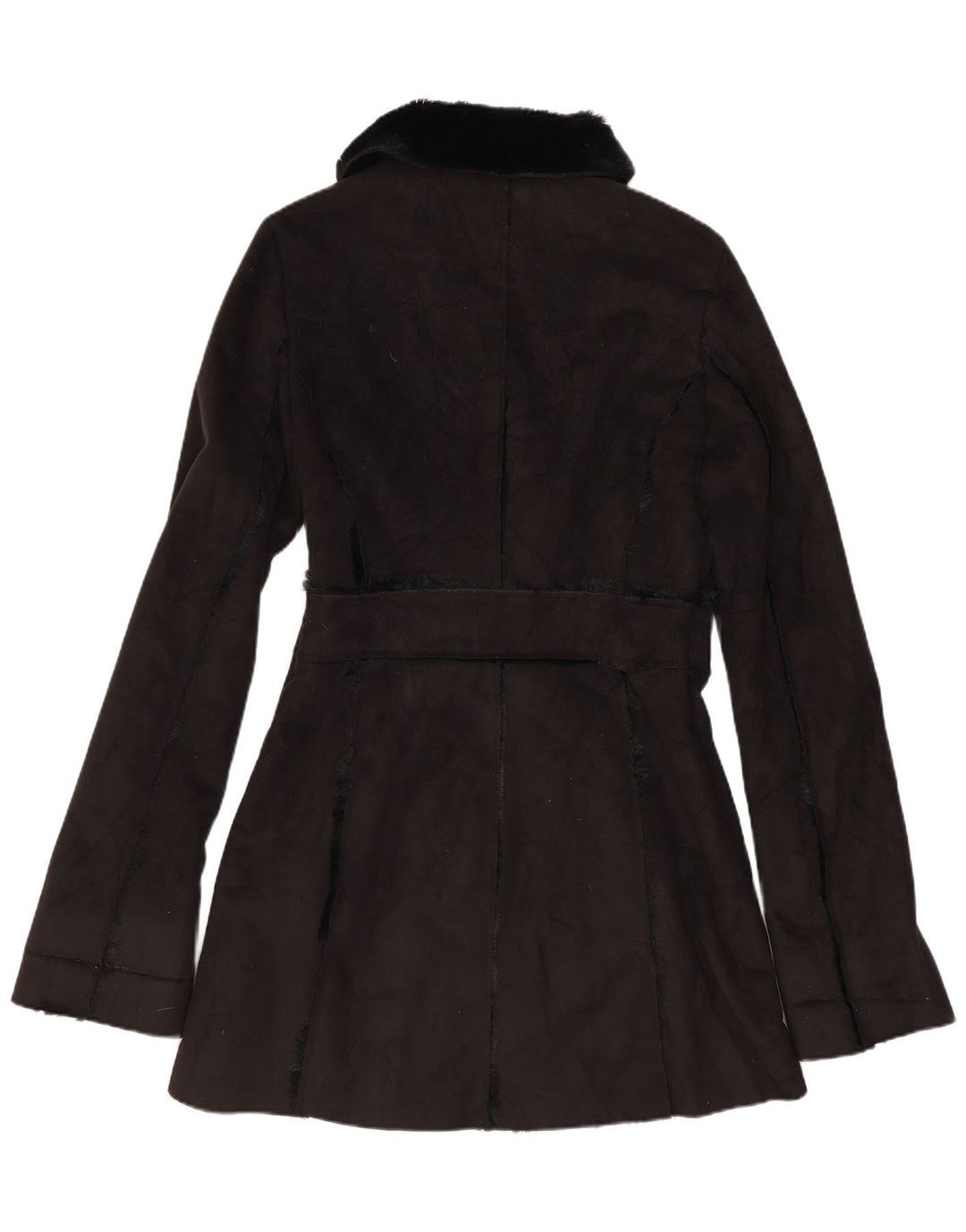 Vintage Sherpa overfrakke til kvinder UK 12 Medium Black