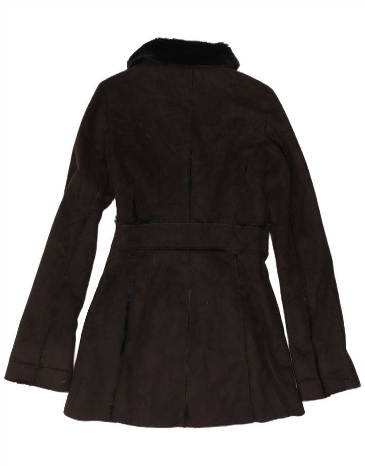 Vintage Sherpa overfrakke til kvinder UK 12 Medium Black