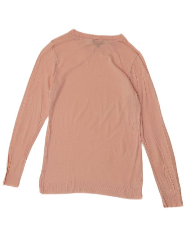 Massimo Dutti Womens Top Long Sleeve UK 8 Small Pink