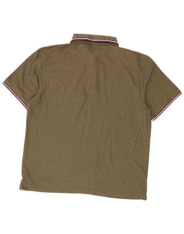 Tommy Hilfiger Herre Regular Fit Polo Shirt 2XL Khaki Bomuld