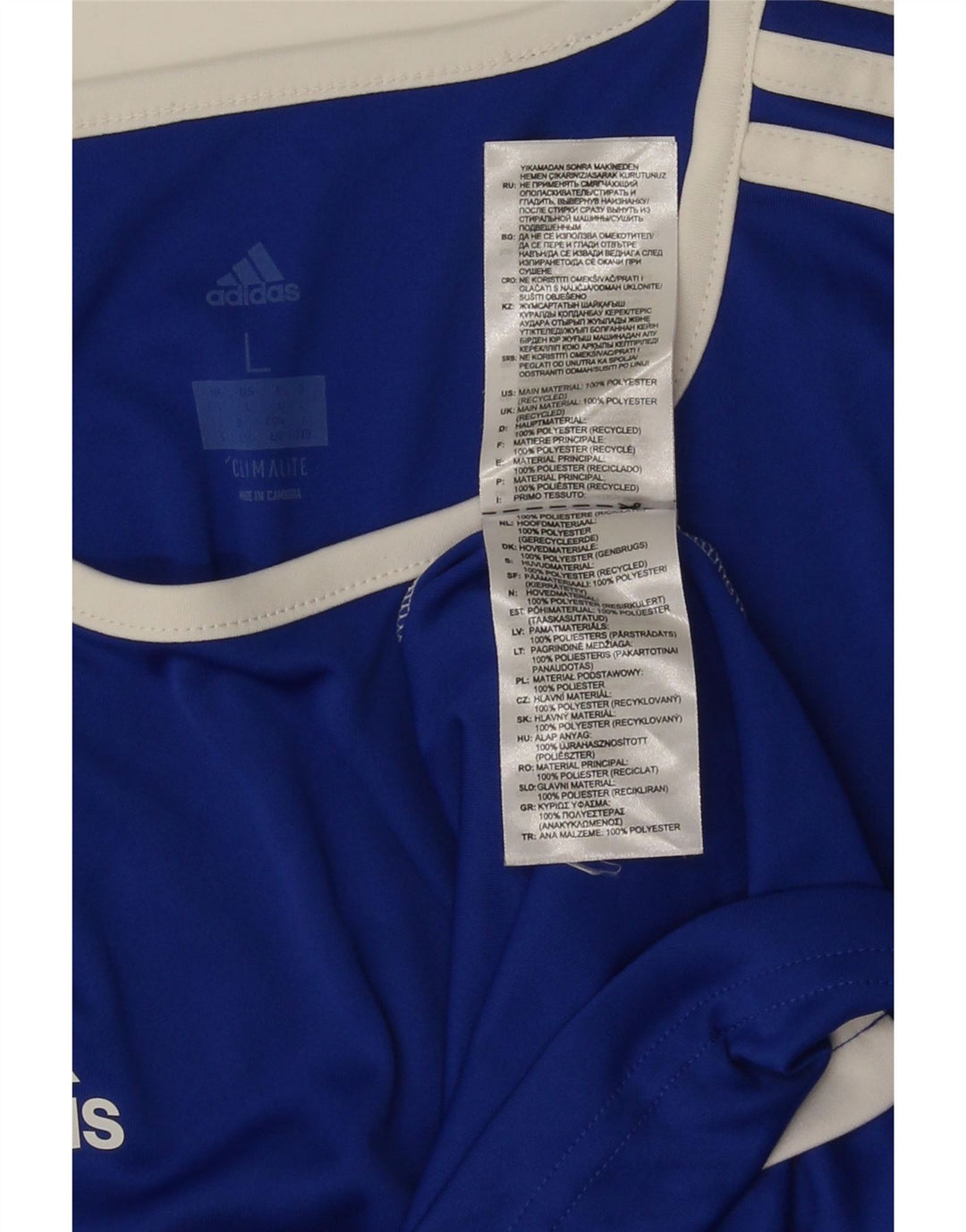 Adidas Herre Climalite T-Shirt Top Stor Blå Colourblock Polyester