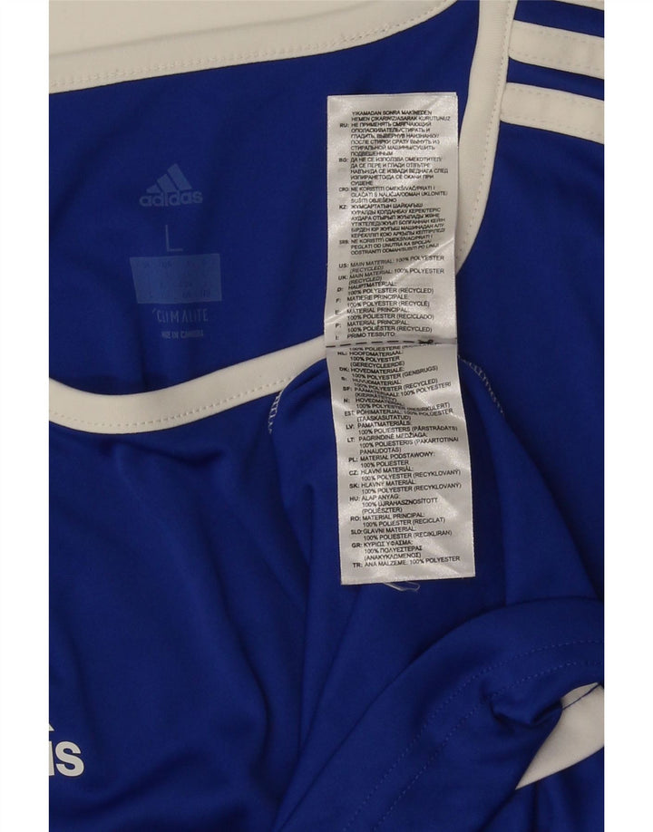 Adidas Herre Climalite T-Shirt Top Stor Blå Colourblock Polyester