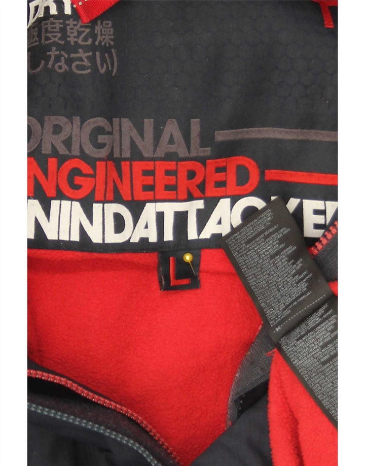 Superdry Windbreaker-jakke med hætte til mænd UK 40 Stor marineblå polyester