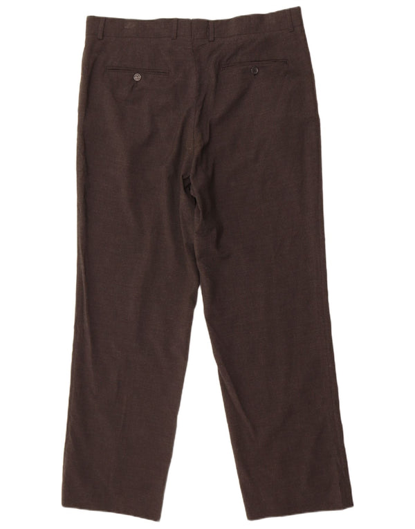 Zara Mens Straight Suit Trousers EU 46 XL W36 L29 Grey Polyester