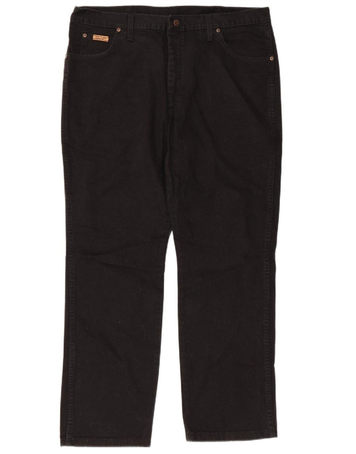 WRANGLER Herre Texas Straight Jeans W40 L30 Sort Bomuld