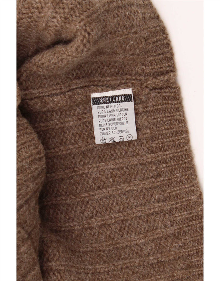 MC Kenzy Herre Cardigan Sweater Stor Brun Uld