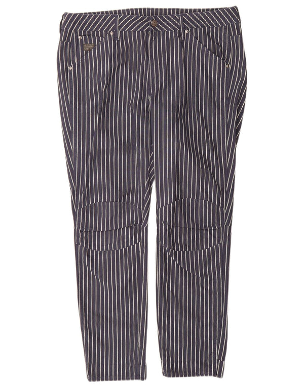 G-Star Slim Casual Bukser til kvinder W30 L28 Marineblå nålestribet polyester
