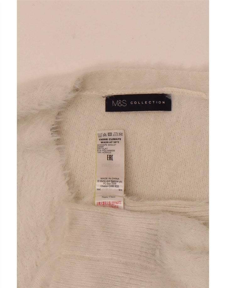 Marks & Spencer Dame V-hals sweater UK 12 Medium Off White