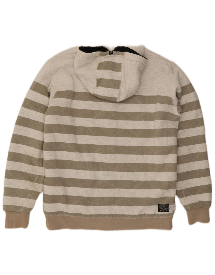 Rip Curl Herre hættetrøje med lynlås mellem grå stribet bomuld