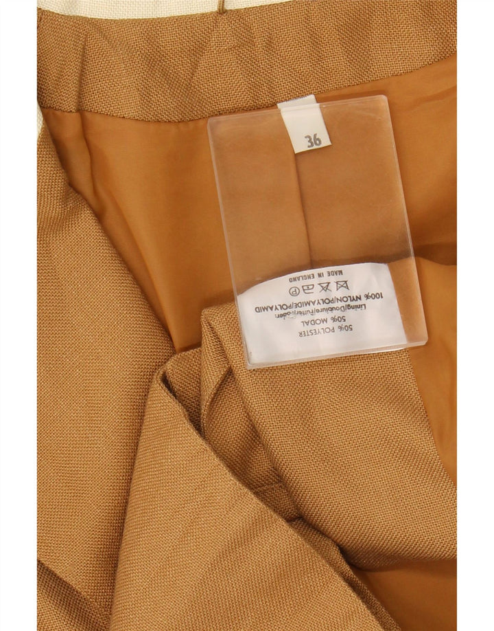 VINTAGE Womens 2 Button Blazer Jacket EU 36 Small Brown Polyester Vintage Vintage and Second-Hand Vintage from Messina Hembry 