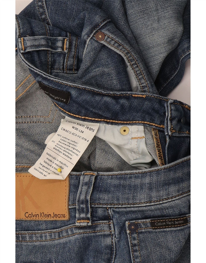 Calvin Klein Dame Straight Jeans W30 L34 Blå Bomuld