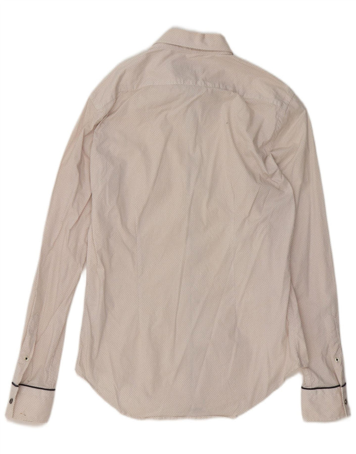 Zara Herre Slim Fit skjorte Medium hvid plettet bomuld