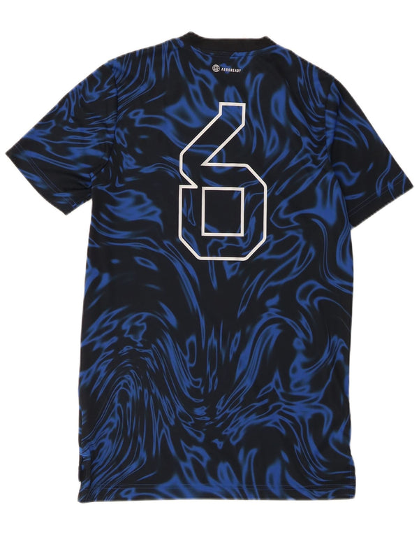Adidas Boys Aeroready Grafisk T-Shirt Top 13-14 år Blue Tie Dye
