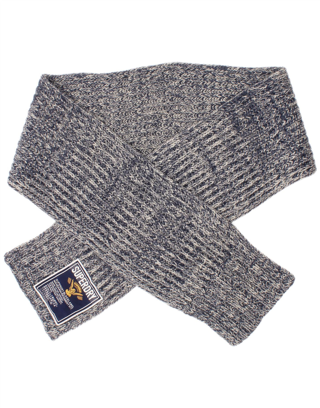 Superdry strikket rektangeltørklæde til mænd One Size Blue Flecked