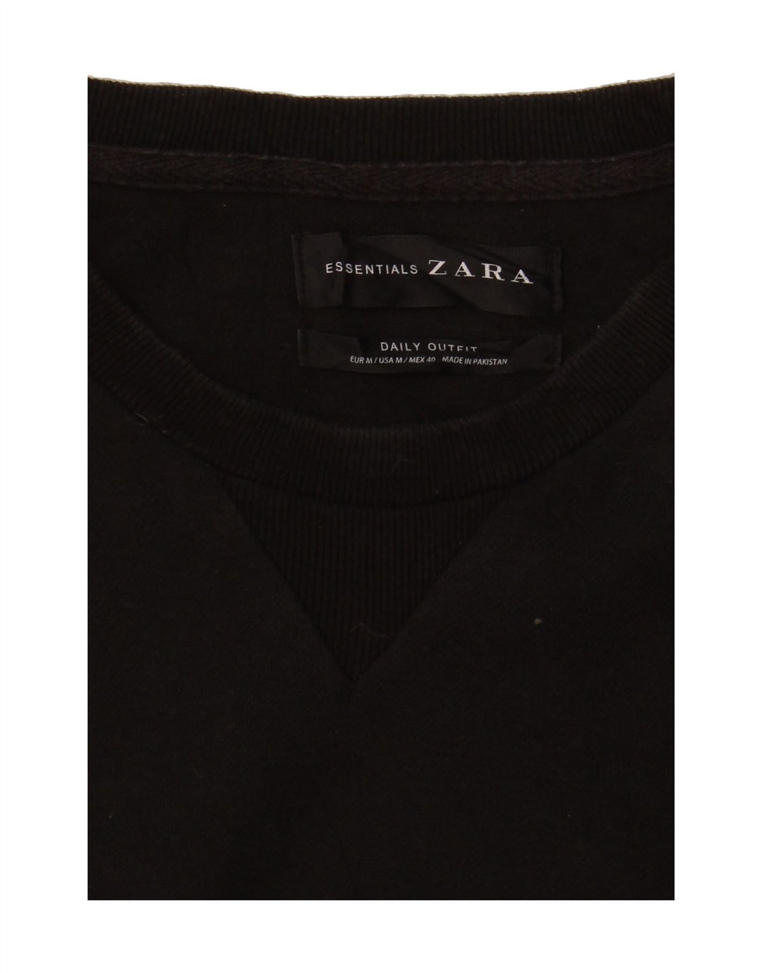ZARA Mens Sweatshirt Jumper Medium Black Vintage Zara and Second-Hand Zara from Messina Hembry 
