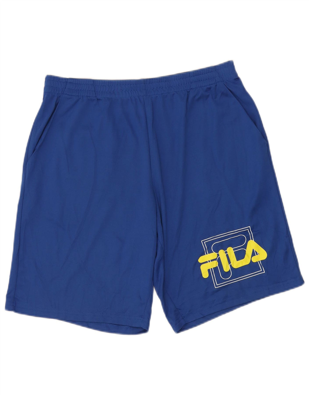 FILA Herre grafiske sportsshorts store blå polyester