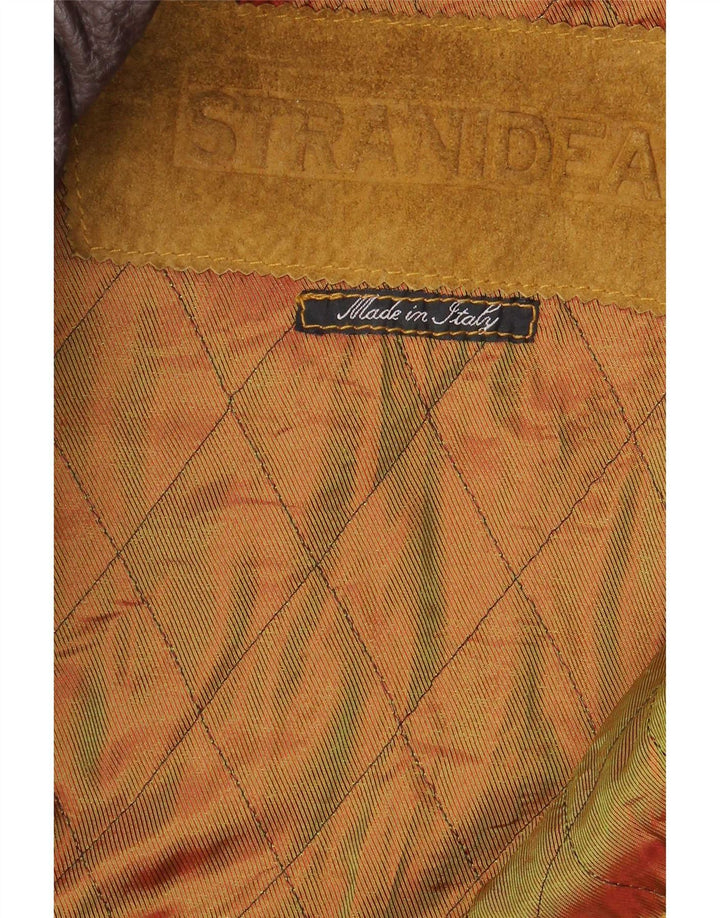Vintage herre ruskind duffle coat IT 52 XL beige læder