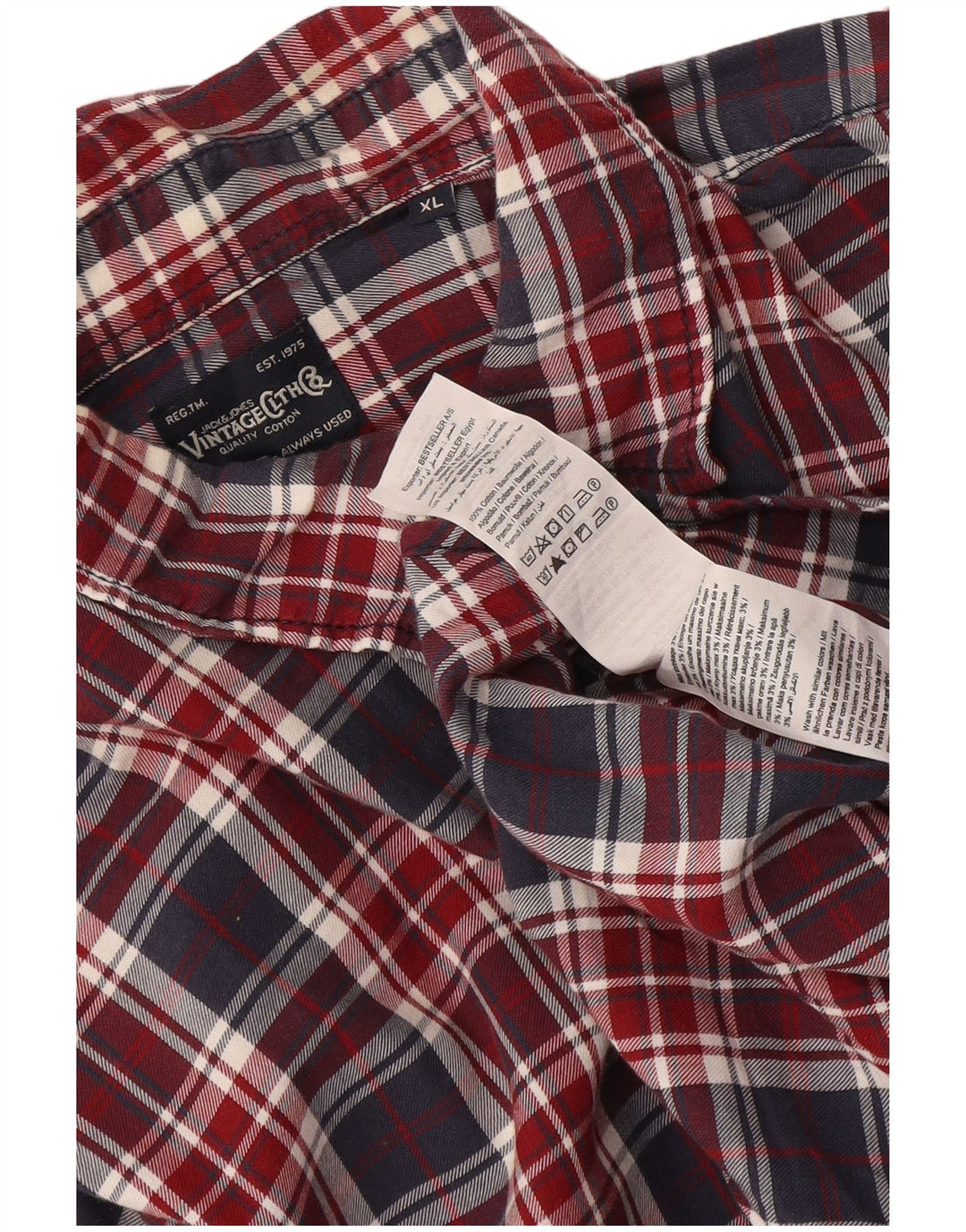Jack & Jones herre flannelskjorte XL flerfarvet ternet bomuld