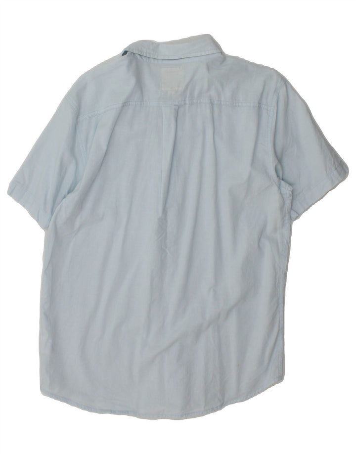 LEVI'S Mens Short Sleeve Shirt Medium Blue Cotton Vintage Levi's and Second-Hand Levi's from Messina Hembry 