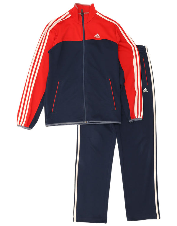 Adidas fuld træningsdragt til mænd UK 36/38 Small Navy Blue Colourblock Polyester