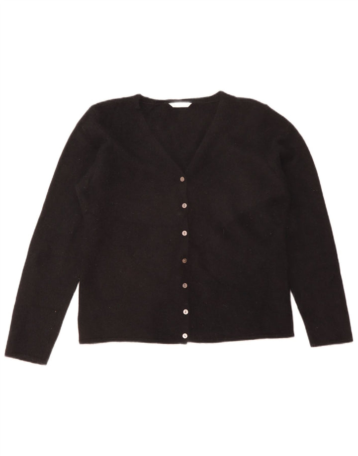 Marks & Spencer Dame Cardigan Sweater UK 16 Large Black Angora