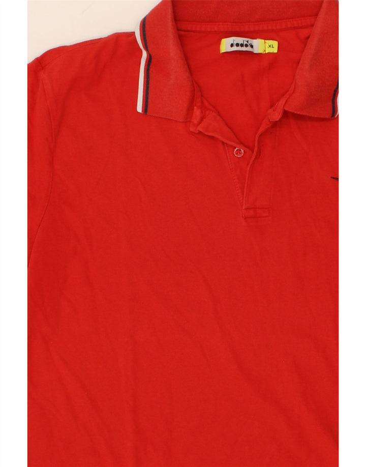 DIADORA Mens Polo Shirt XL Red Cotton Vintage Diadora and Second-Hand Diadora from Messina Hembry 