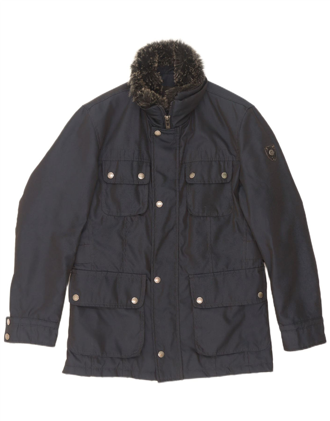 Wampum Herre Utility Jacket UK 38 Medium Navy Blue Polyester