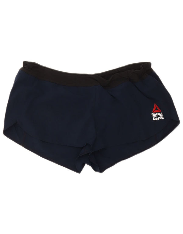 Reebok Womens Cross Fit Sportsshorts UK 12/14 Medium Blue Colourblock