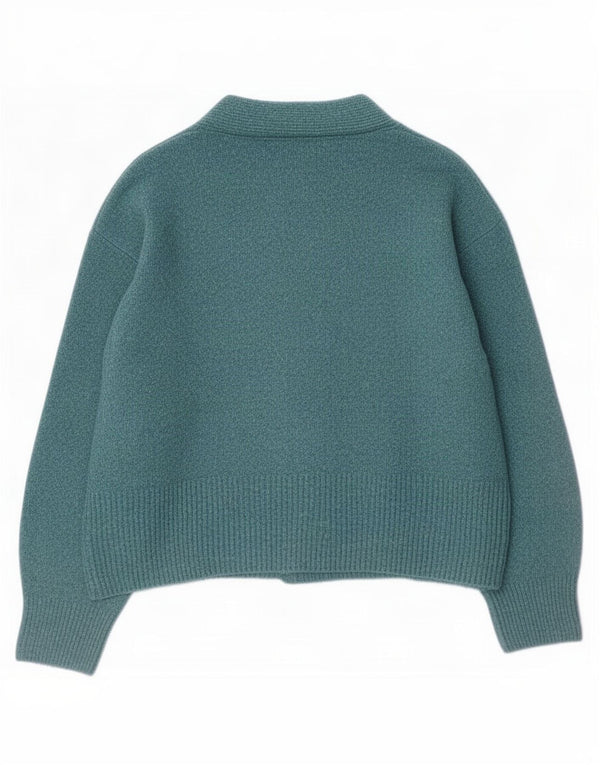 Marks & Spencer Dame Cardigan Sweater UK 14 Medium Blue Bomuld